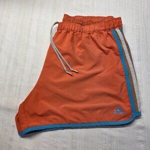 Adidas Large Orange Blue Climalite Marathon 10 Casual Running Shorts